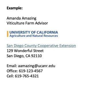 Sample email signature