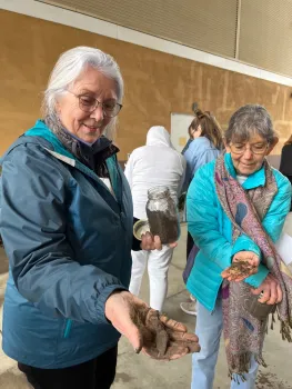 Trainees learning about soil types.