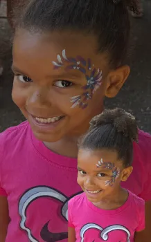 Six-year-old Addison also got her face painted.