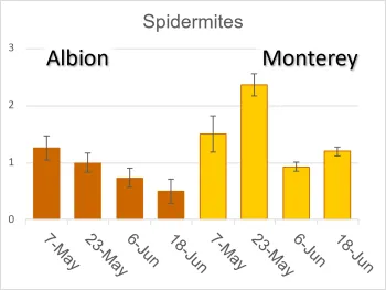 bar graph spider mites albion & monterey
