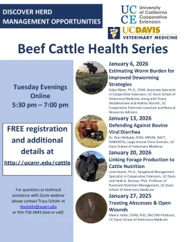 Beef Cattle Health Series Flyer on Upcoming Events 