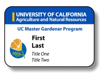 Example of a UC Master Gardener Staff Name badge