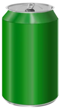A green soda can.