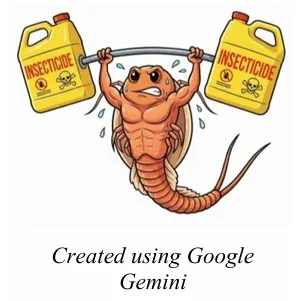 AI generated buff tadpole shrimp weight lifting pesticides 