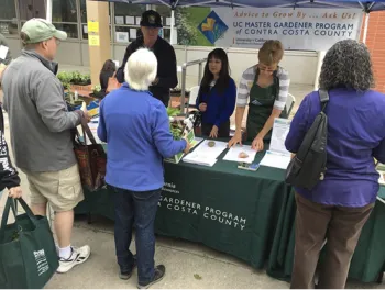 Ask A Master Gardener volunteers Greg Doyle, Terri Takusagawa and Martha Lee respond to the publics questions during a Richmond Great Tomato Plant Sale.