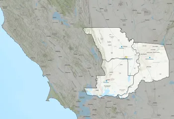 A map of Sacramento, Solano and Yolo Counties in California.