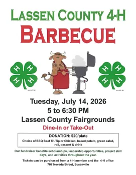 2026 4-H BBQ at Fairgrounds, July 14th
