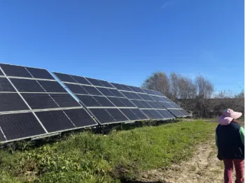 Photo: Small-scale farmer in Pajaro Valley Subbasin with an irrigation system powered by solar energy 