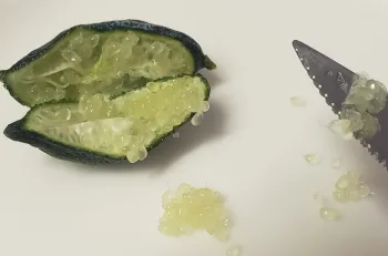 The capsules of lime juice inside finger limes are often referred to as lime caviar. Michelle McNeill