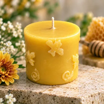 Bee candle from a mold.