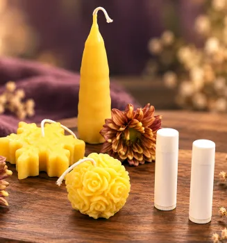Bee candles from molds.