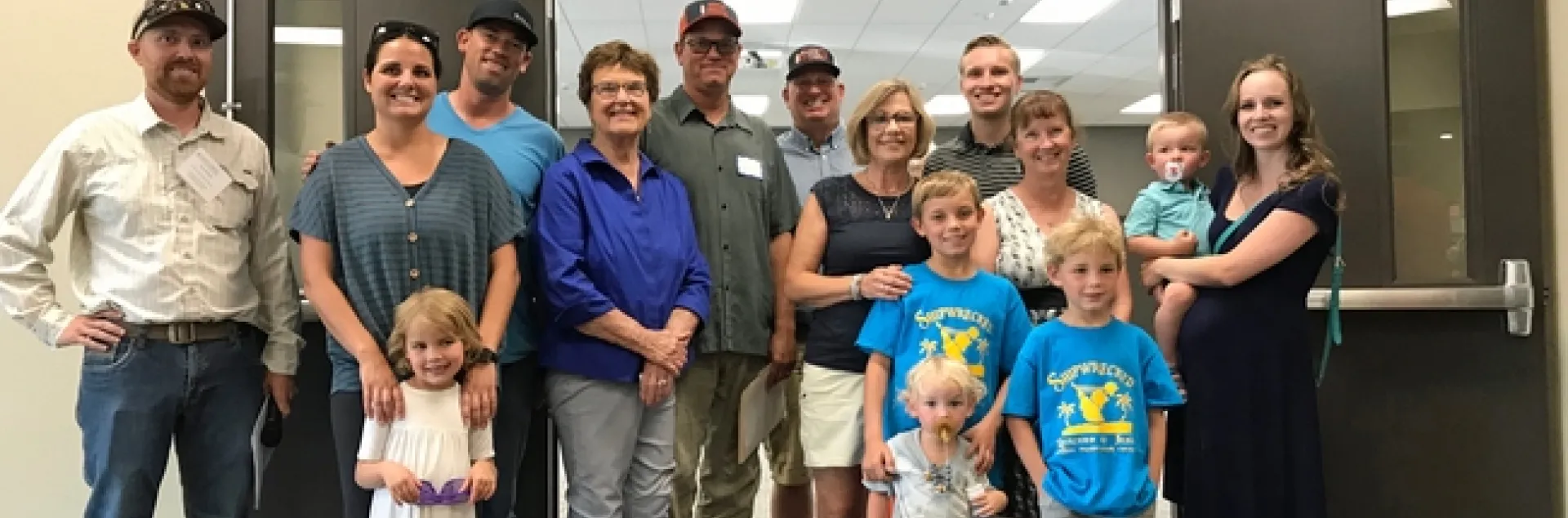 Rob Wilson and Staunton family at the grand opening. The conference room was dedicated in honor of the late John Staunton. Staunton Farms and the Staunton family donated $25,000 for the project.