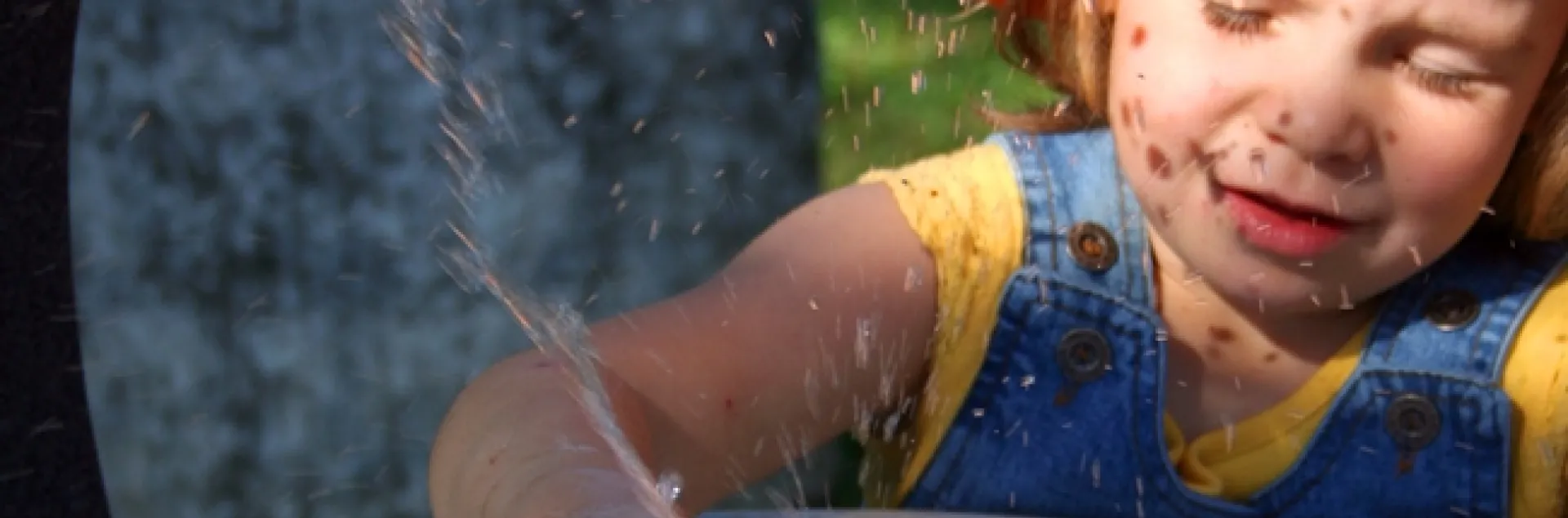 Child Drinking Fountain Water