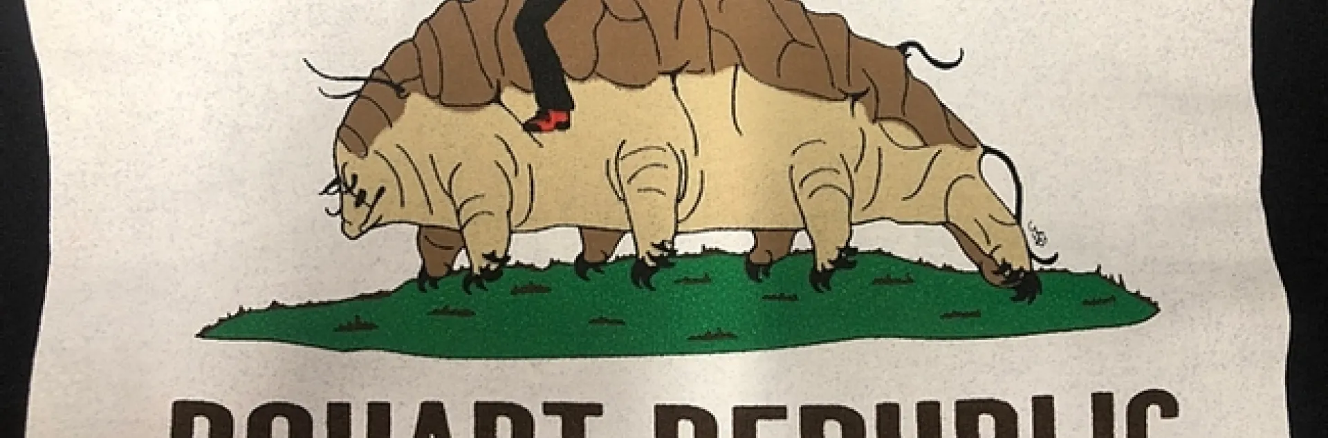 The Bohart Museum of Entomology Bear Flag features water bears. (Photo by Fran Keller)