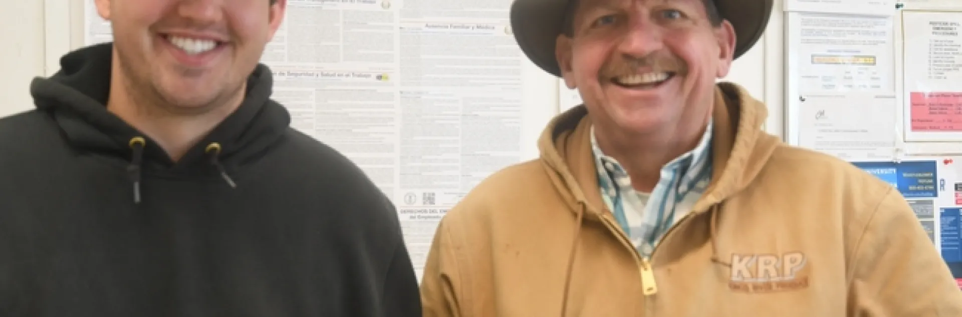 Steve and Ben Beck of Kings River Produce of Hanford, CA visit the NRI Project field in Five Points, CA, February 22, 2019.