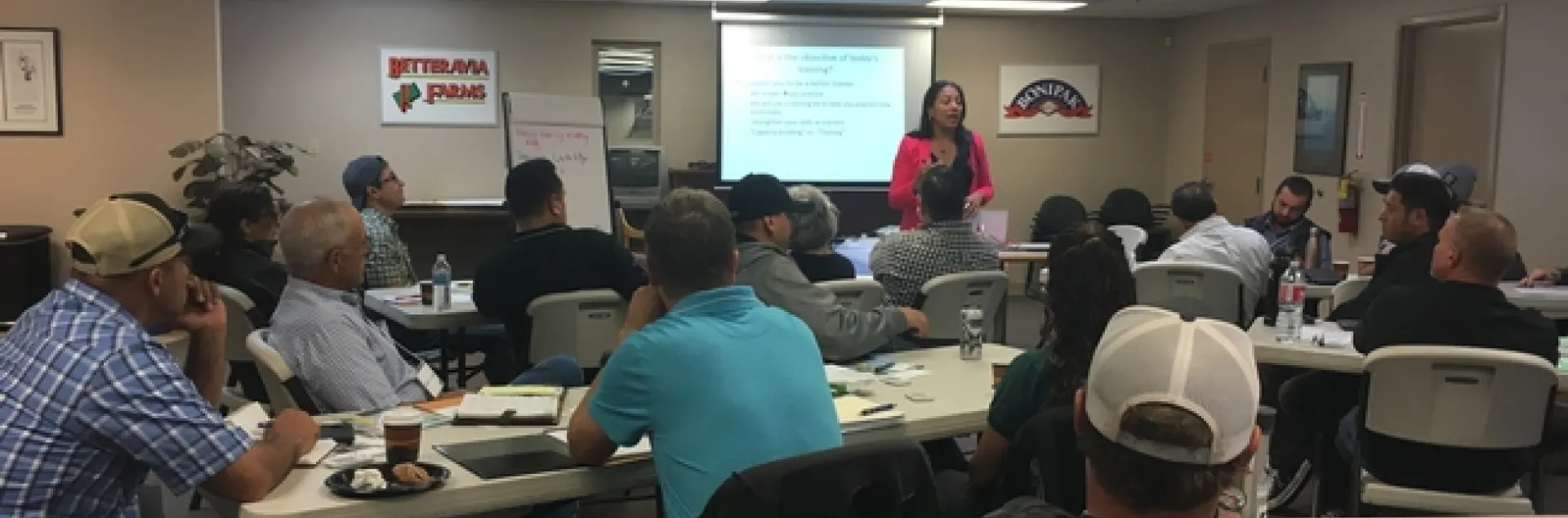 Maria Alfaro, UC IPM pesticide safety education trainer, leads a train the trainer workshop.