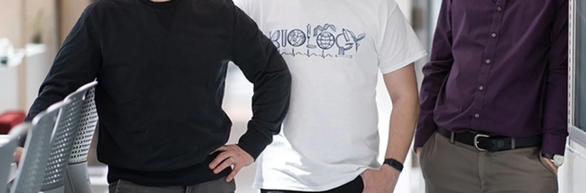 Principal investigator (PI) Marc Johnson (far right) led the team with co-PI Rob Ness (far left), second author; and doctoral student James Santangelo (center), first author, all of the University of Toronto. The research was published in the journal Science on St. Patrick's Day (Johnson's birthday anniversary), with the official publication set March 18 (Ness' birthday anniversary).