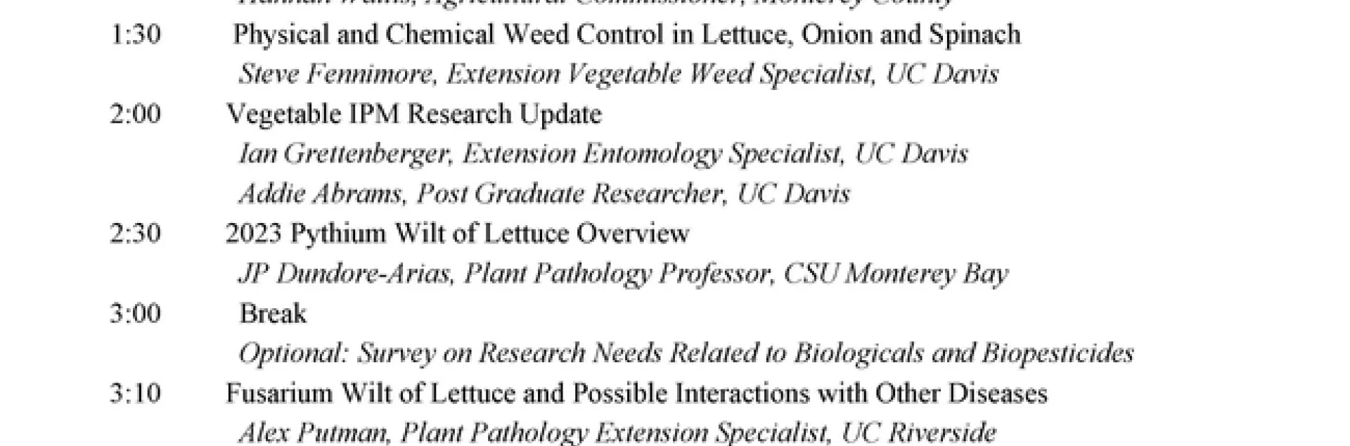 2023 Pest Management Meeting Updated Announcement UC Agriculture and