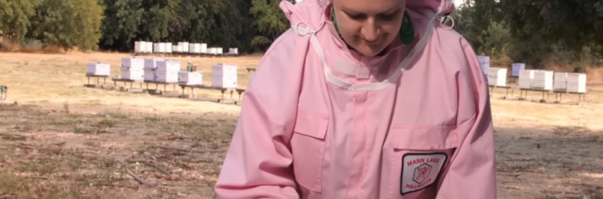 A screen shot of UC Davis bee scientist Elina Lastro Niño from KQED's Deep Look video, "Varroa Mites Are a Honeybee's 8-Legged Nightmare."