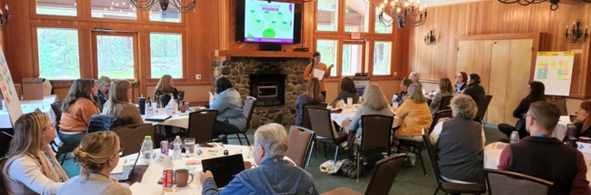 Meeting room of attendees at the Granlibakken in Tahoe City.