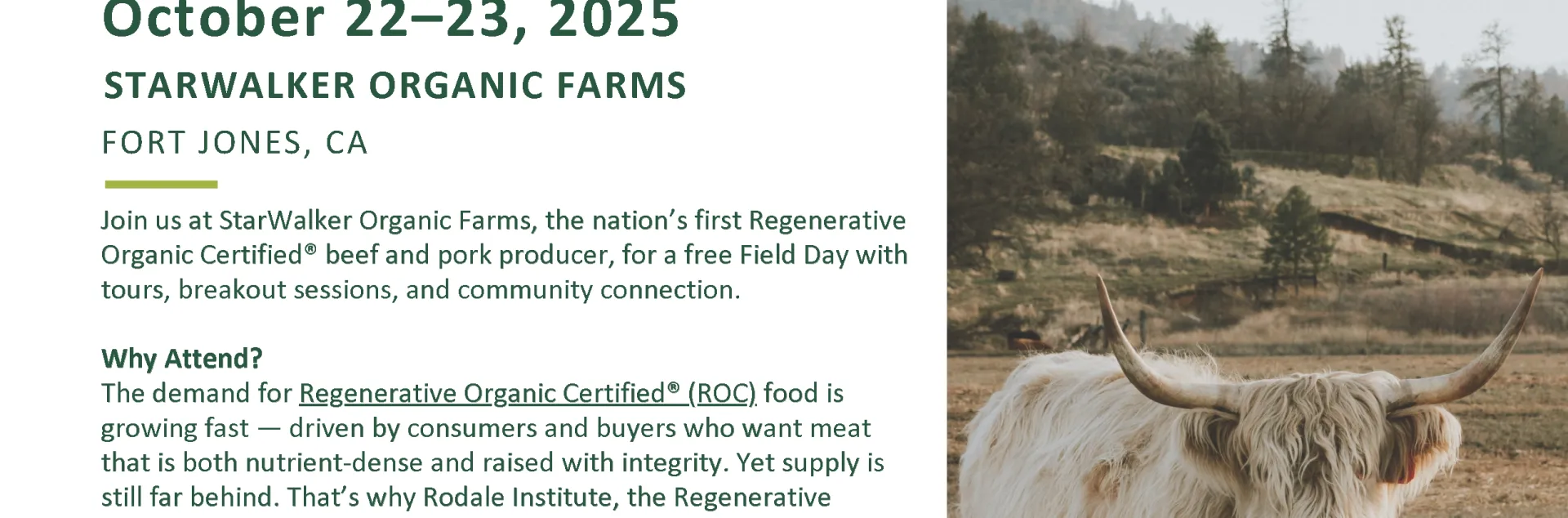 StarWalker Organic Farms Field Day Flyer