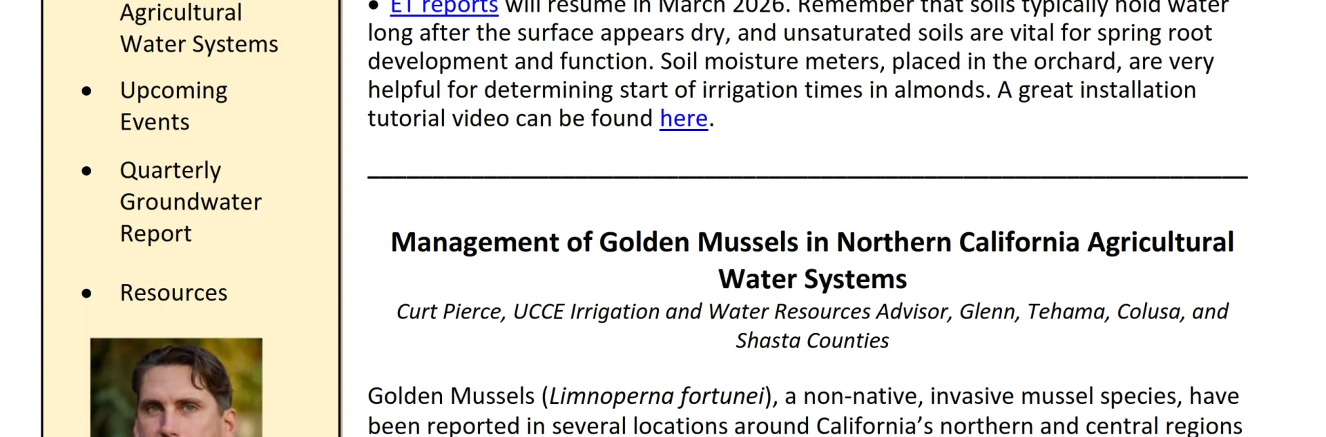 Glenn County UCCE Sacramento Valley Water Newsletter - Winter 2026