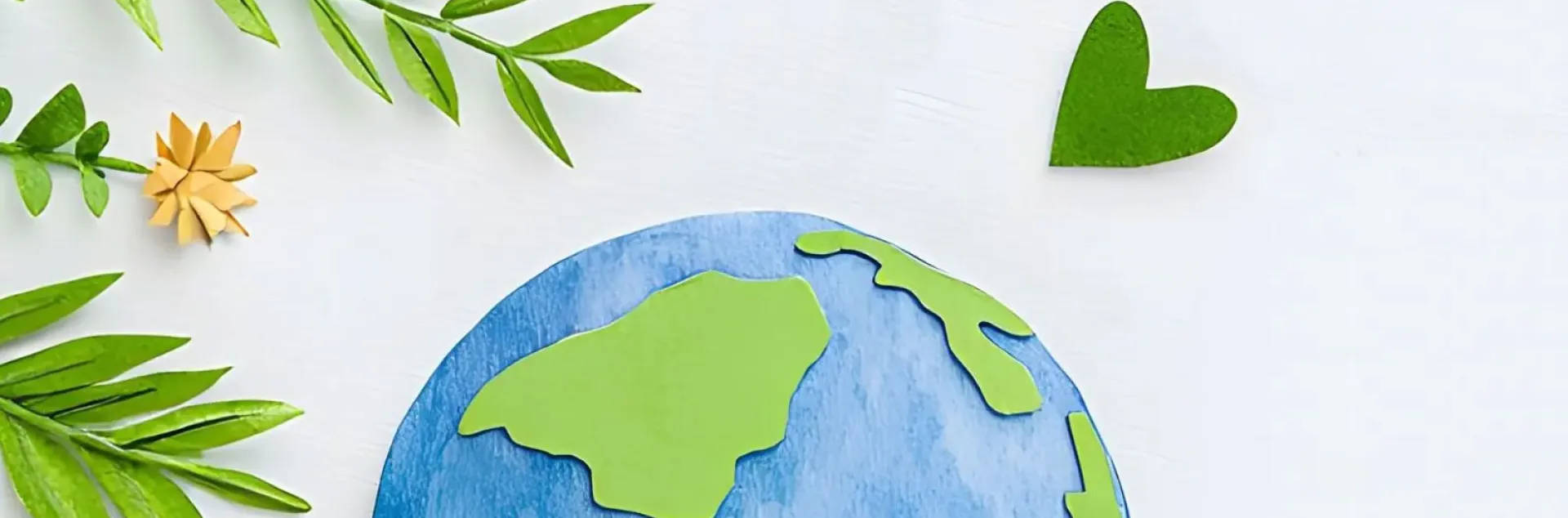 Plants and earth cartoon with heart