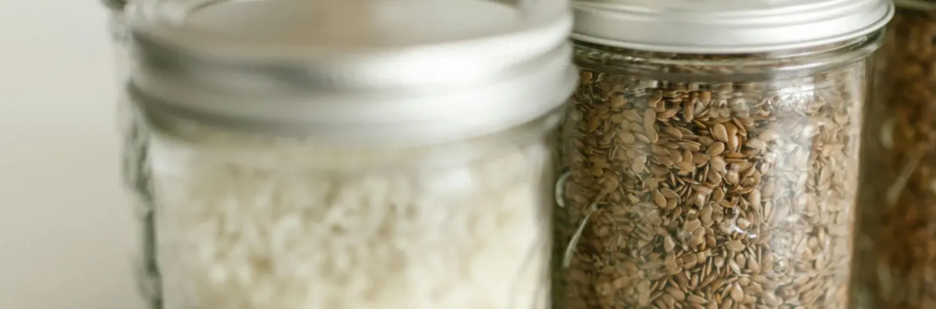 Pantry staples in mason jars