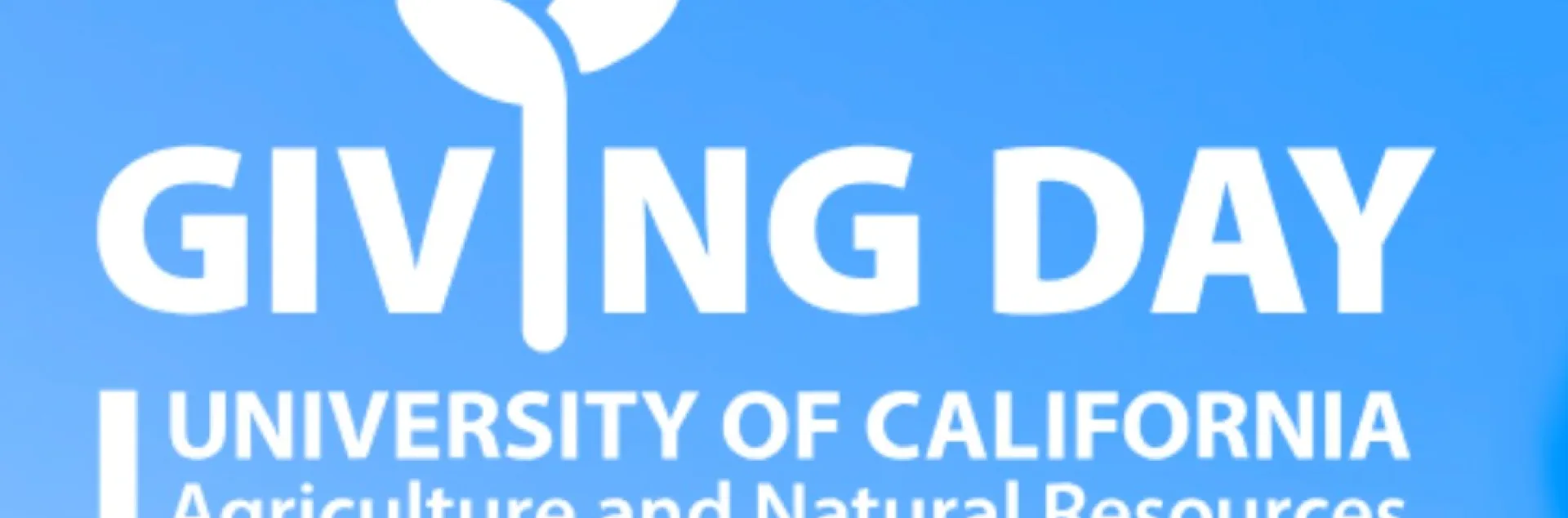 Giving Day, UC ANR logo, Thank you on blue background