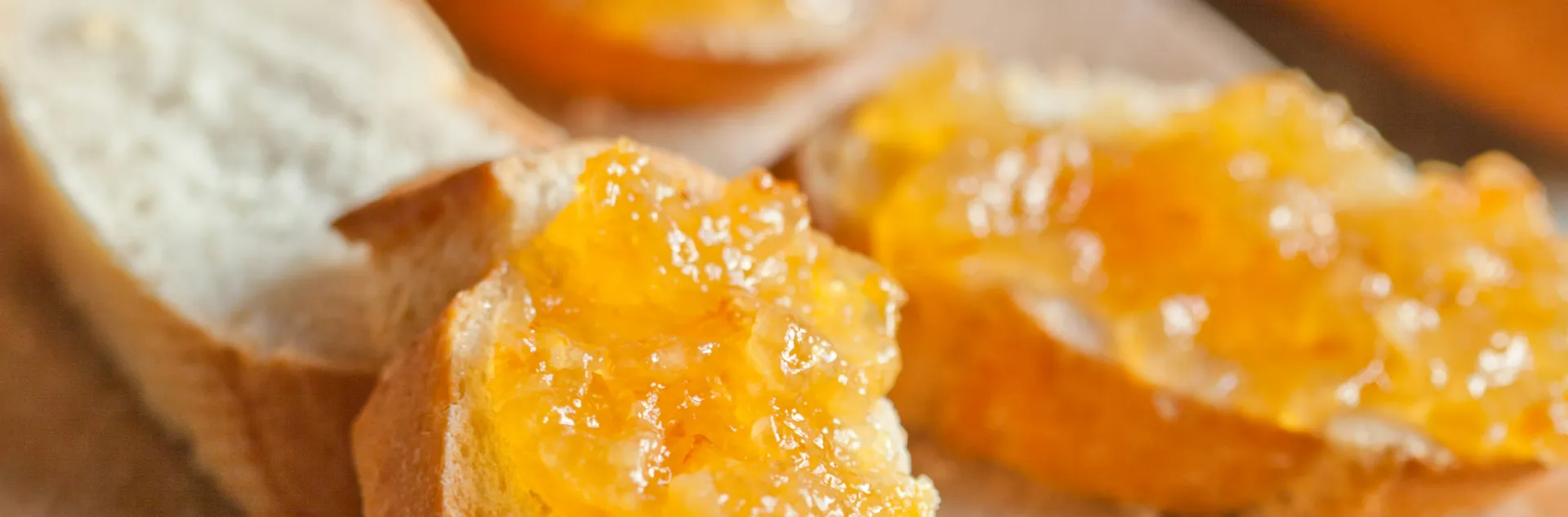 golden pepper jelly on top of toast