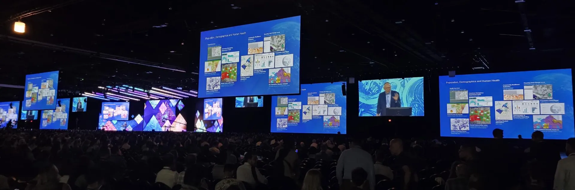 Photo of opening ceremony at ESRI User Conference