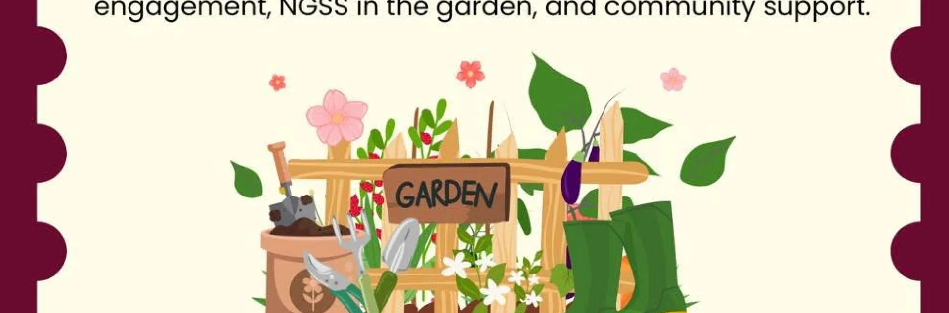 Promotional poster for “School Garden Open House” with a garden-themed illustration, date Tuesday, September 22, 2026, time 3:30–5:30 PM, address in Poway, and a QR code for free registration.