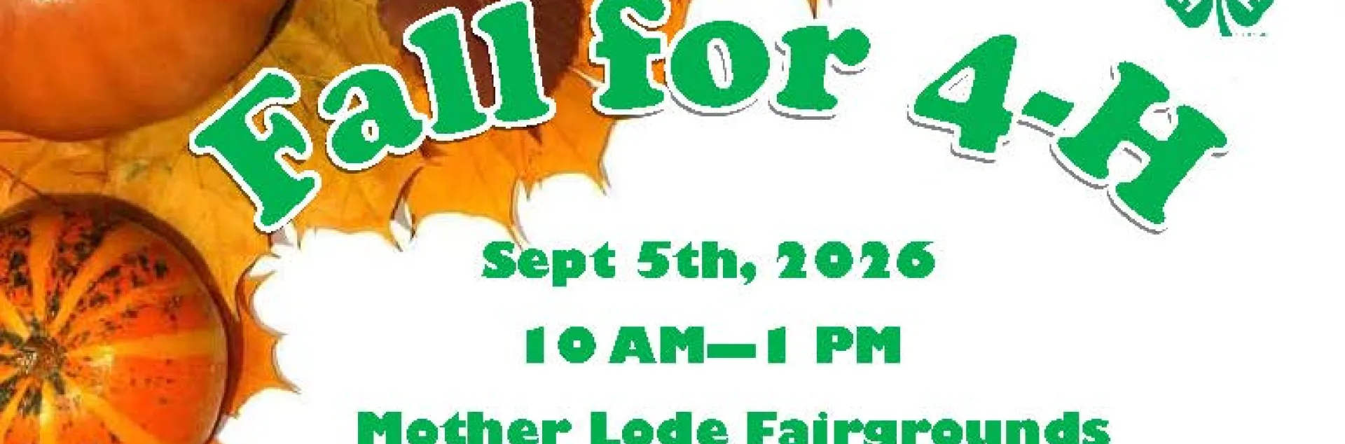 Fall for 4-H is our annual Tuolumne County 4-H openhouse event at Mother Lode Fairgrounds. 