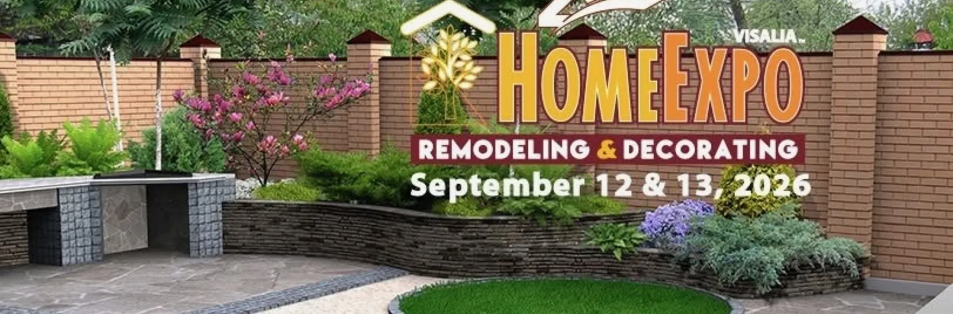 Home Expo 25th Year In from of a corner garden area