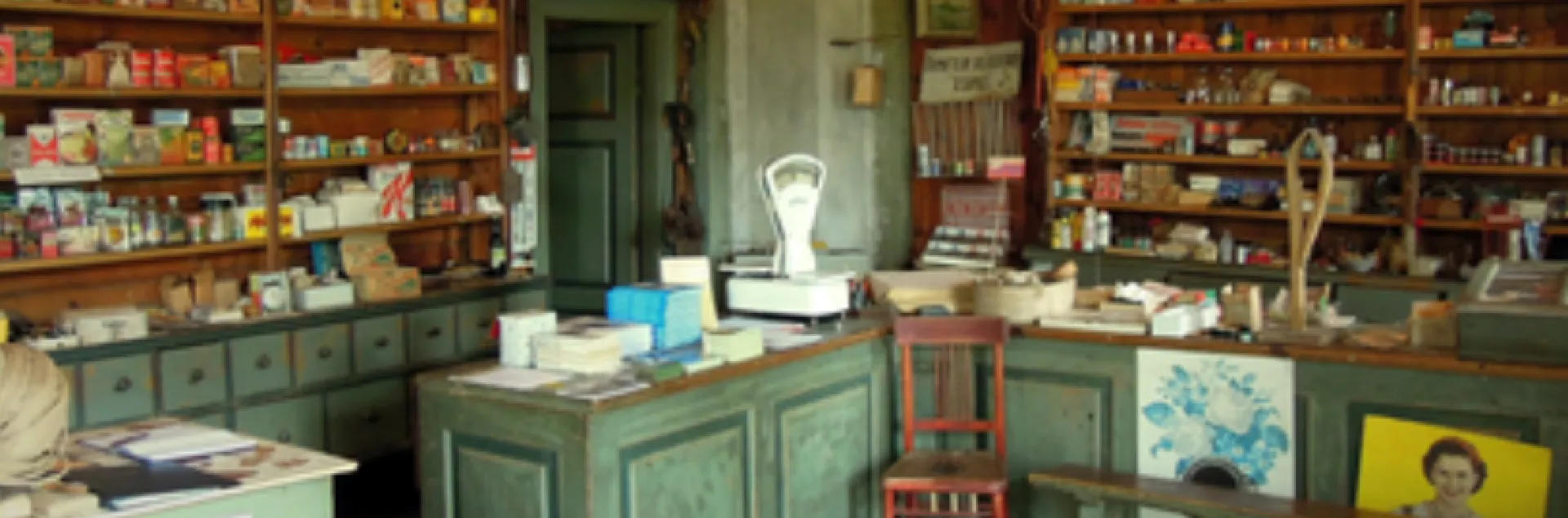 inside a farm store stocked with products