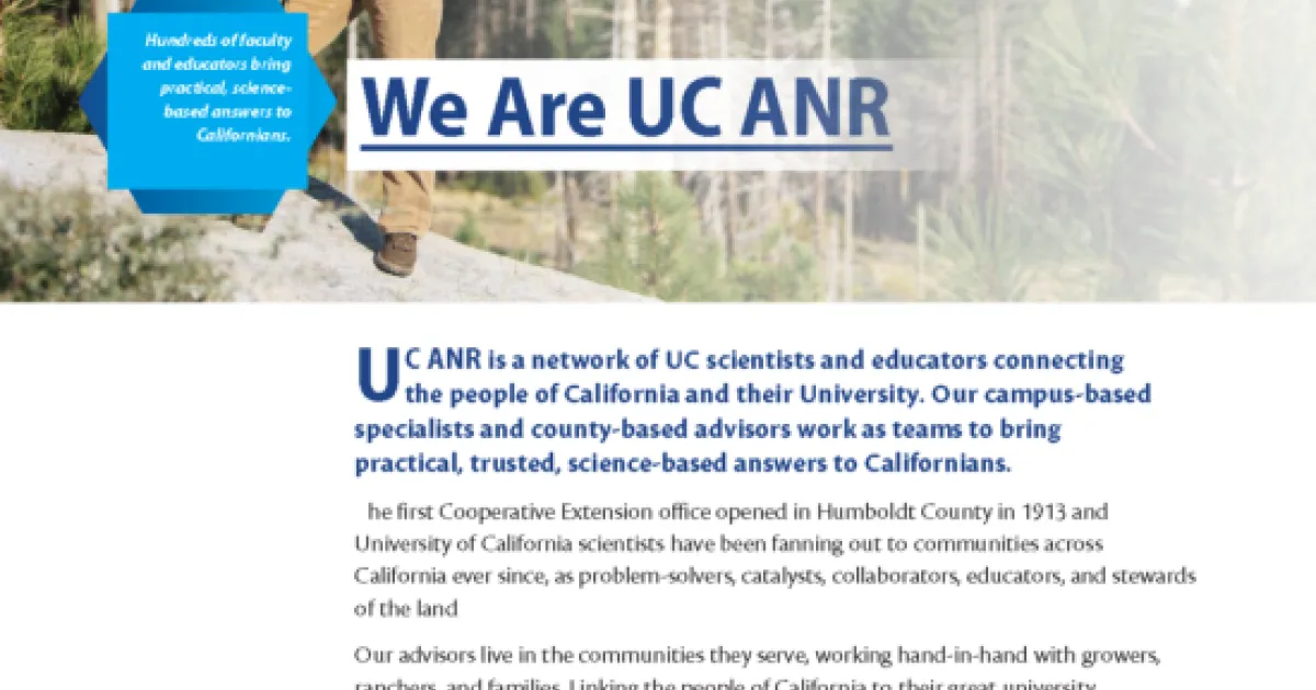 'We Are UC ANR' items added to Brand Toolkit UC Agriculture and