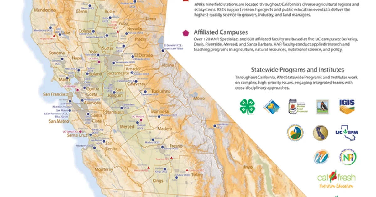 IGIS Releases New Map of the UCANR Network UC Agriculture and Natural