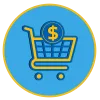 decorative graphic with shopping cart