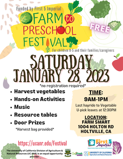 Farm to preschool event flyer