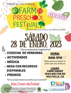 Farm to Preschool event Flyer