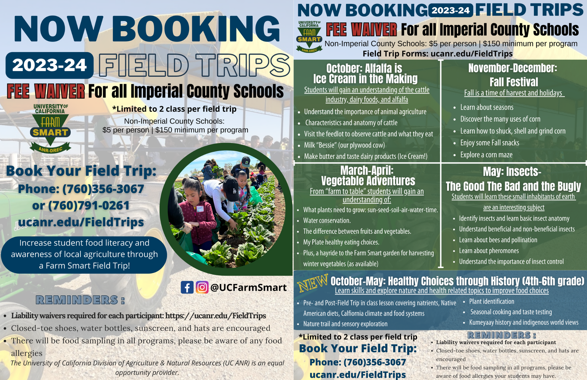 Picture of front adn back of field trip flyer
