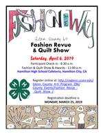 Glenn County 4-H Fashion Revue Event Flyer 2019