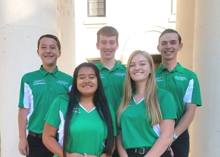 2019-2020 County Ambassador Team Photo: Bryce Mull, Viviana Olmos, Carson Karle, Jacy Mull and Noah Bostrom