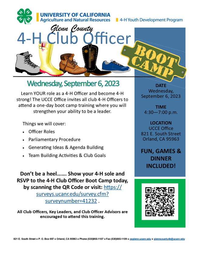 4-H Club Officer Boot Camp