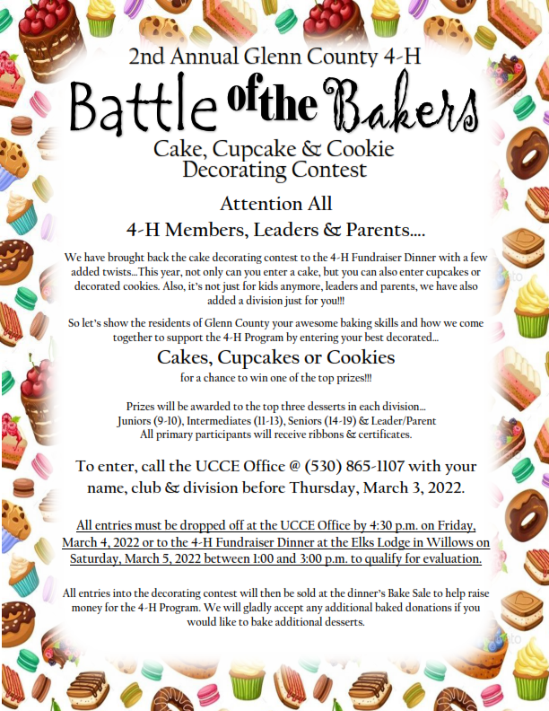 Fundraiser Dinner Battle of the Bakers Flyer 2022