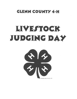 Glenn County 4-H Livestock Judging Day Manual