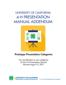 UC 4-H Presentation Manual Addendum - Revised August 10, 2021