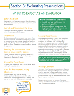 What to Expect as an Evaluator