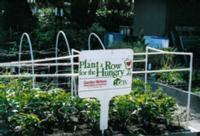 sign to display vegetables are grown for food banks