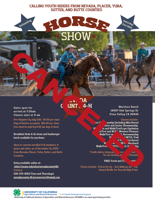 Horse Show 1 Canceled